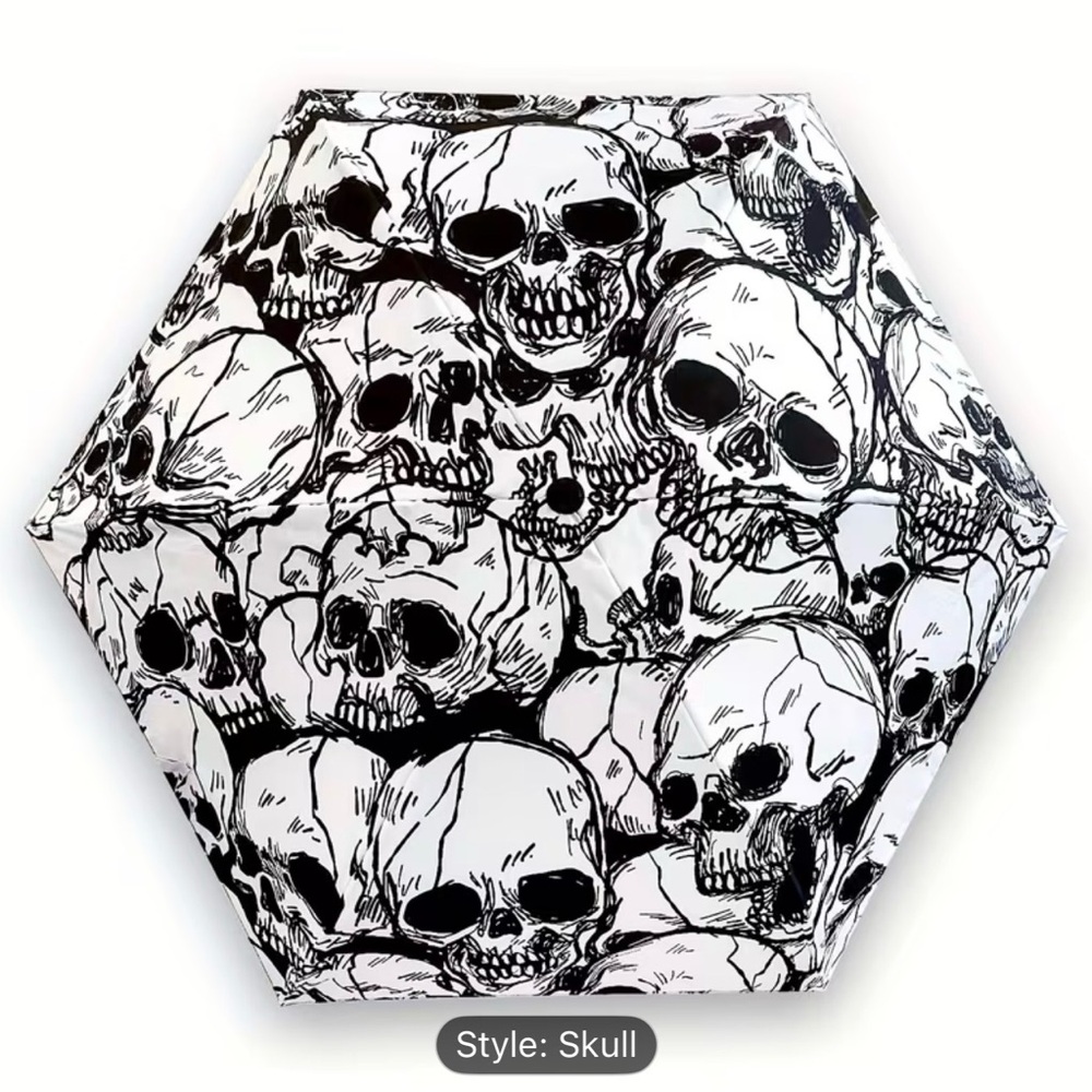 Hexagonal Skull Pattern umbrella NWT - image 1